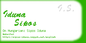 iduna sipos business card